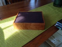 Cherry and leather valet