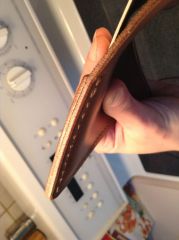 Edge 'finished' with heel and sole edge dressing
