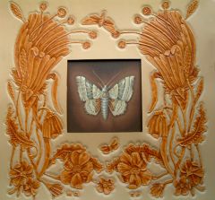 POPLAR HAWK MOTH... Carved leather surround