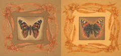 TWO BUTTERFLIES...Carved Le