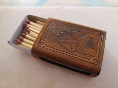 Leather Matchbox Holder - Violinist