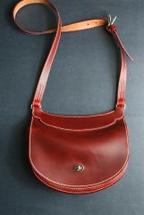 Saddlebag purse made form Horween Cherry Cavalier