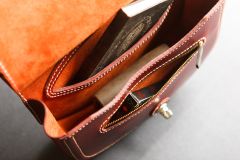 Saddlebag purse made form Horween Cherry Cavalier