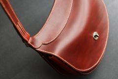 Saddlebag purse made form Horween Cherry Cavalier