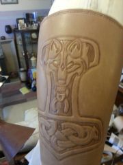 tooled and oiled horn holder