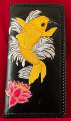 Koi with Water Lily   checkbook wallet