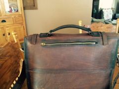 Oil tanned leather messenger bag lap top case