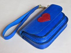 Electric blue belt case / clutch / wristlet