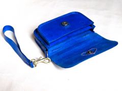 electric blue belt case / clutch / wristlet