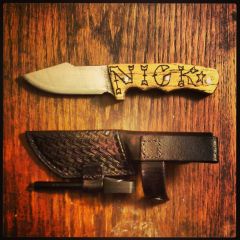 Handmade knife belt sheath