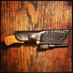 Handmade knife belt sheath