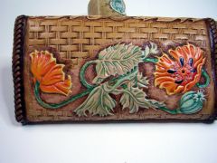 Oak Leaves, Daffodils, Oriental Poppy, Phoenix Clutch Purse, back