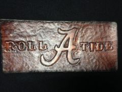 Bama coozie before I wrapped it on the foam.