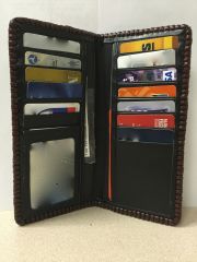 Elephant skin roper wallet inside
