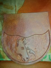Charity auction belt pouch - tooled and dyed