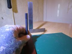 Keeping my stitching chisel vertical.