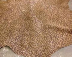 BROWN GENUINE LAMBSKIN WITH LEOPARD PRINTED DESIGN IN FULL LEATHER SKINS