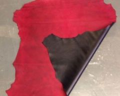 REVERSIBLE RED AND BLACK GENUINE LAMBSKIN FULL LEATHER HIDES