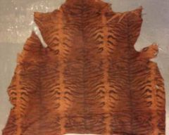SUEDE BROWN GENUINE LAMBSKIN WITH TIGER PRINTED DESIGN IN FULL LEATHER