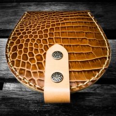Alligator embossed leather change purse