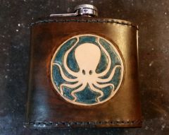 Steampunk Nautical Leather Flask