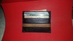 Men's leather slim wallet