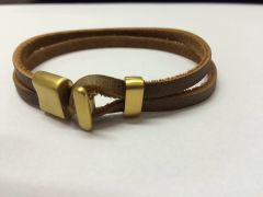 Safron style 2 leather bracelet- gold