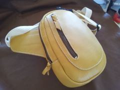 Hip Bag. First attempt on serious bag making....Pattern from LEZ Pattern. Great pattern, family loves the bag, everybody wants one.......