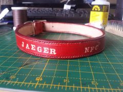 name stamped then dyed collar