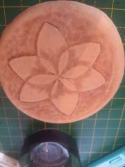 mandala dot stamping on leather