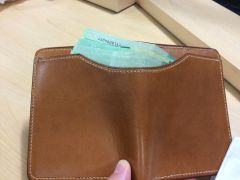Caramel Goatskin Big A$$ wallet - money!