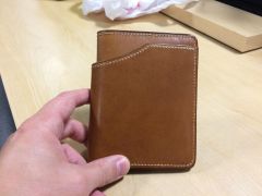 Caramel Goatskin Big A$$ wallet - folded up outside