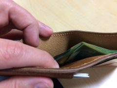 Caramel Goatskin Big A$$ wallet - inside the billfold