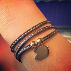 Blue bracelet with bird