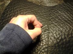 handstitching sides Bag