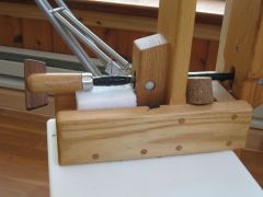 Close up of stitching horse