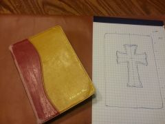 Starting point- old cover and goat skin