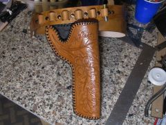 Completed Acorn Stamped Python .357 Mag Holster w/Bullet Belt