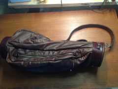 Completed leather golf bag
