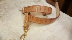 Rune belt in natural veg tan