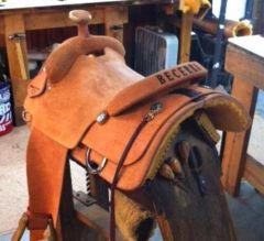 newly completed team roping saddle