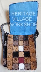 Handmade leather bag " Uzbekistan . Samarkand " in patchwork style .