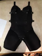 Sample custom body protector for performance artist, Tiger Lil (front)