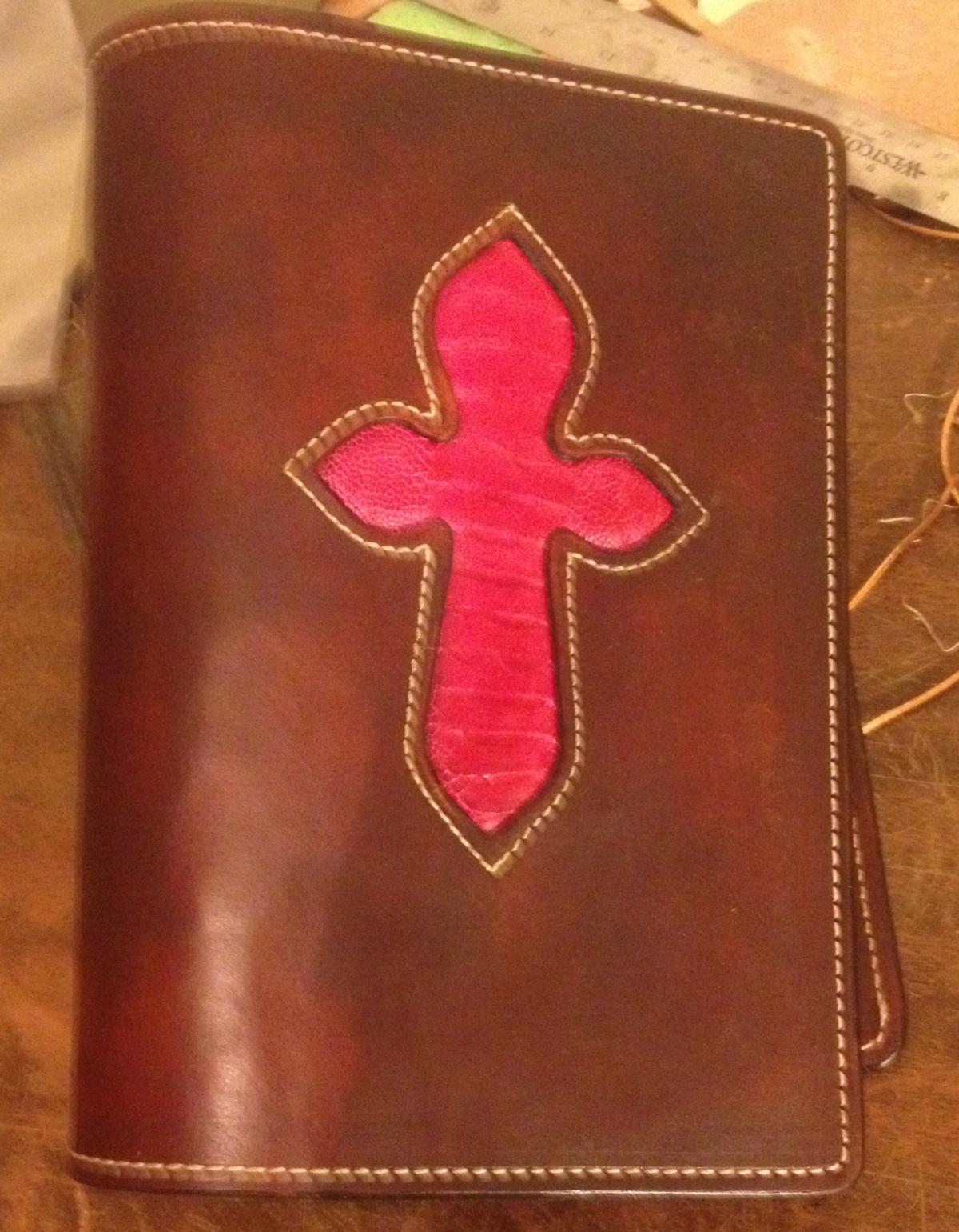 Bible Cover W/ Inlay - Books, Journals and Photo Albums - Leatherworker.net