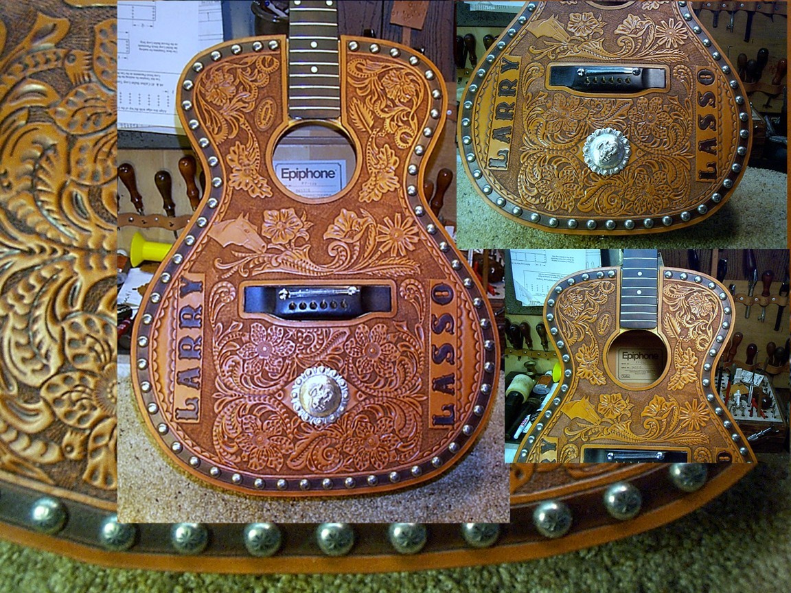 Fully Carved Guitar Top Leather Cover - Other Specialties ...