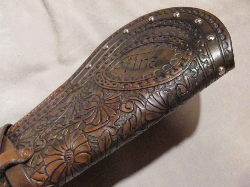 Full Tooled Saddle Scabbard - Saddle and Tack Accessory Items ...