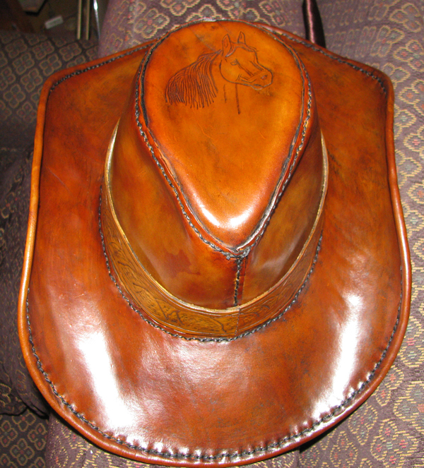 Foreman Ongoing Monk leather cowboy hat - How Do I Do That? - Leatherworker.net