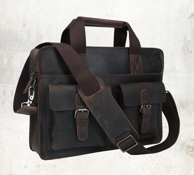 Dark Brown Distressed Leather Innovative Business Laptop Briefcase 03.jpg