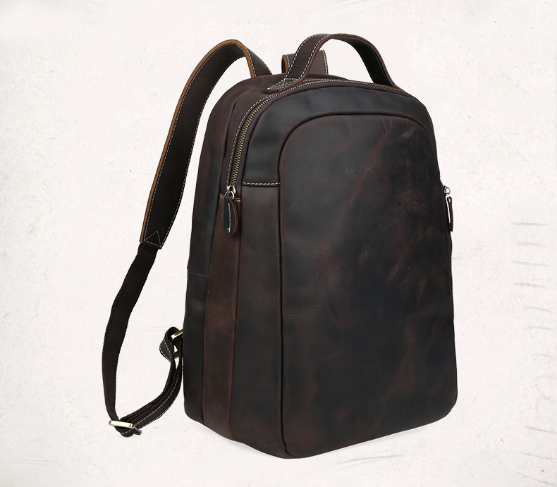 Genuine Vintage Brown Leather School Backpack Rucksack 12.jpg