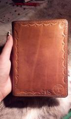custom order diary cover A6 timber brown